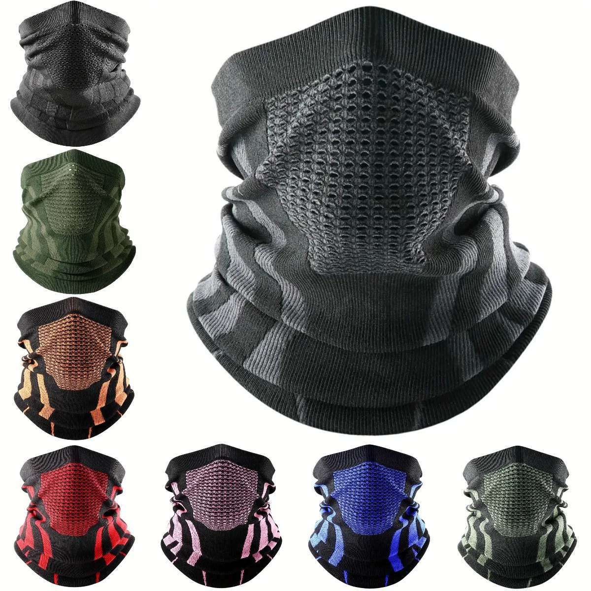 Sports Mask Breathable - 色冬通気性快適なサーマルニットスカーフフェイスカバーネックウォーマー自転車サイクリングスキーチューブスカーフハイキングマスク