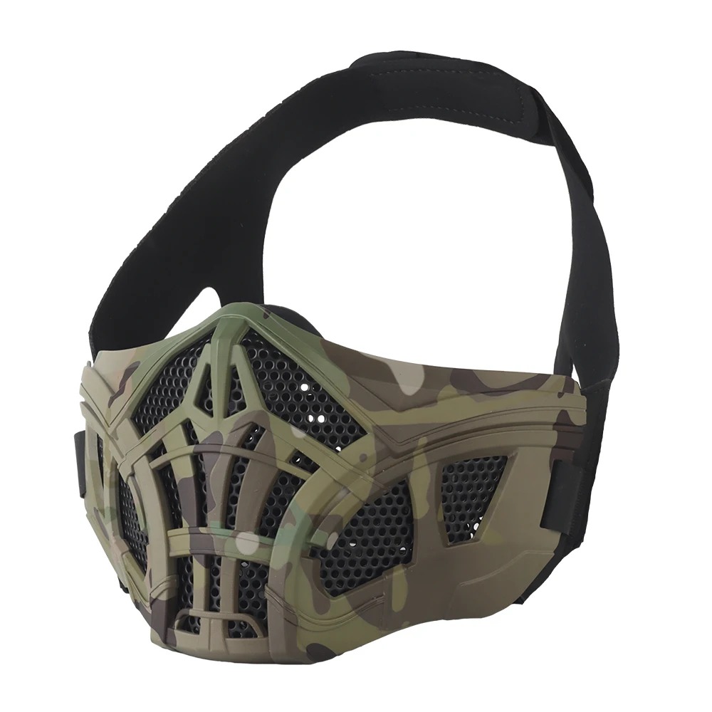 Respirator Half Face - 戦術エアガンハーフフェイスマスクインナーシリコンデザイン通気性ハロウィンメッシュマスク CS 狩猟ペイントボール撮影コスプレ