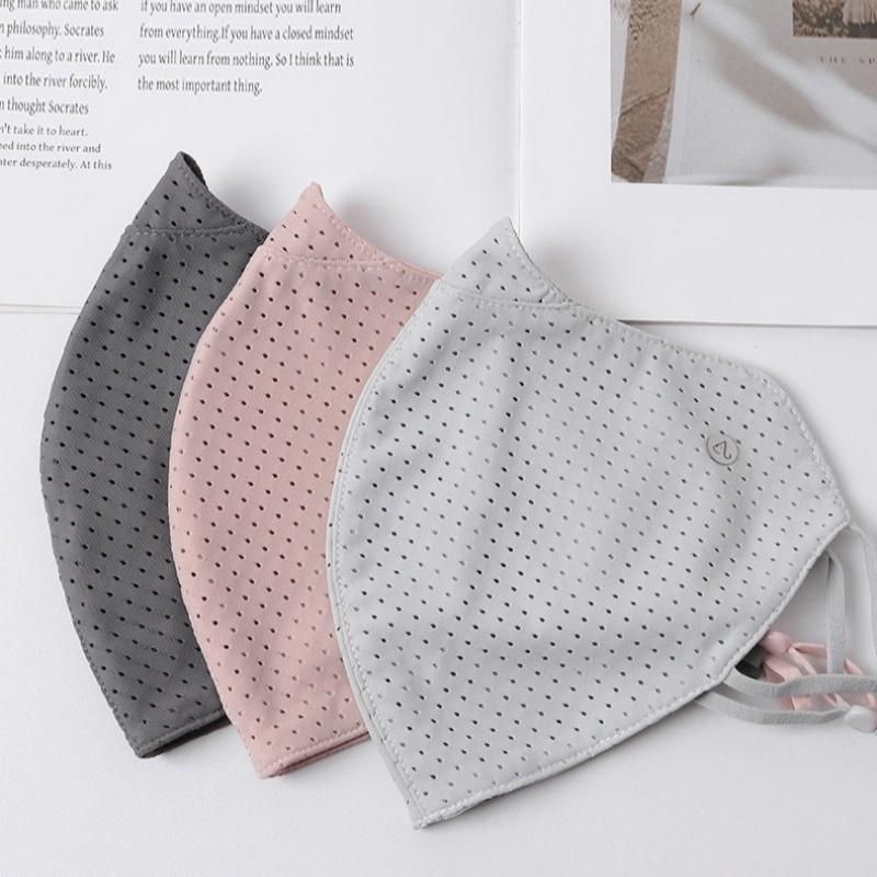 Sports Mask Breathable - UV保護アイスシルクマスク通気性のある洗える無地フェイスカバー屋外作業サイクリングに最適