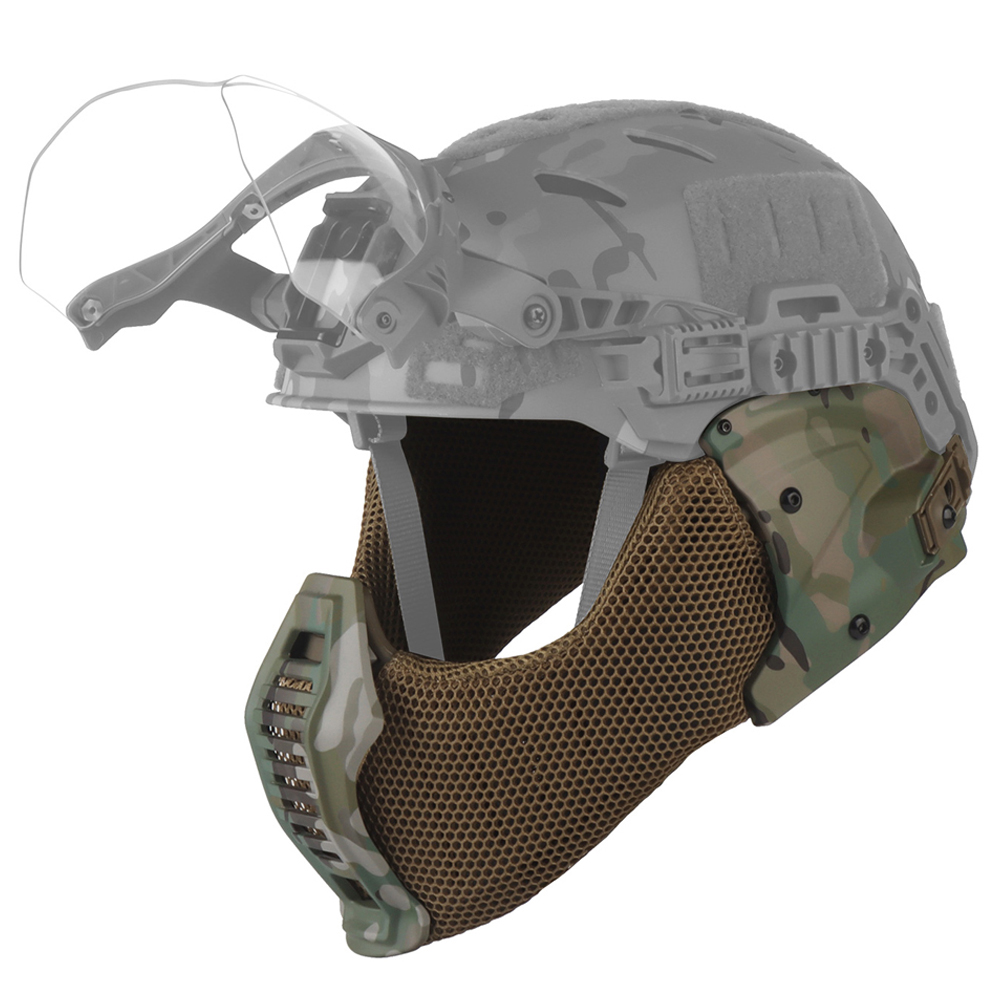 Respirator Half Face - 戦術的な 3.0 ウェンディヘルメットハーフフェイスマスクヘルメット耳カバー保護狩猟エアガン CS ペイントボールヘルメットアクセサリー