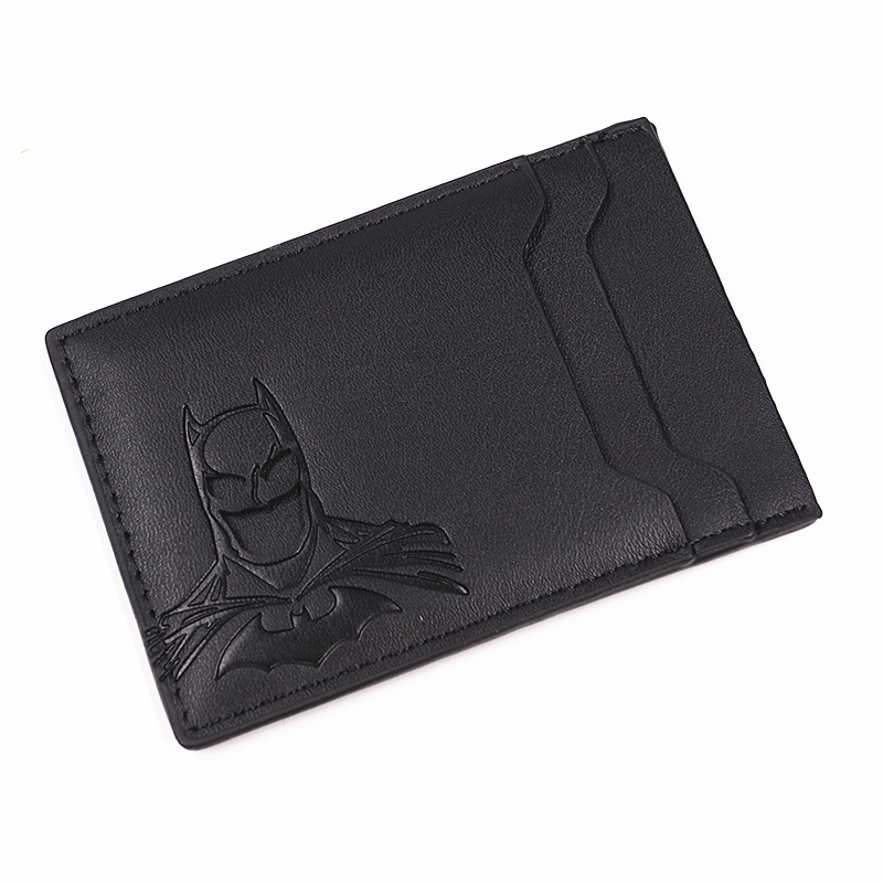 Face Mask Storage Box - 男性用バットIDウォレット、レザー製スリムカードホルダーケースカバー、切り抜きスーパーヒーローフェイスアイマスク付き、夫、ティーン、ボーイフレンドへのギフト