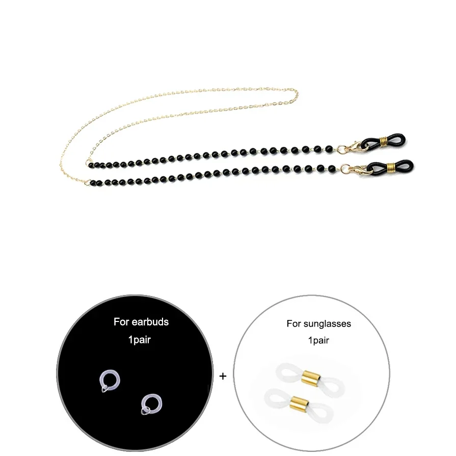 Mask Chain Holder - クリスタルビーズチェーン マスクストラップ ファッションクリアストーンマスクストラップ ネックホルダー Airpods pro用