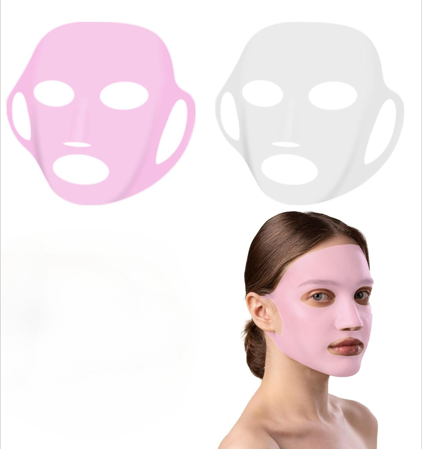 Silicone Mask Bracket - シリコーンフェイスマスクホルダー 再利用可能なシリコーンフェイスマスクホルダー シートマスク用 湿気を閉じ込め蒸発を防ぐ スキンケア美容ツール
