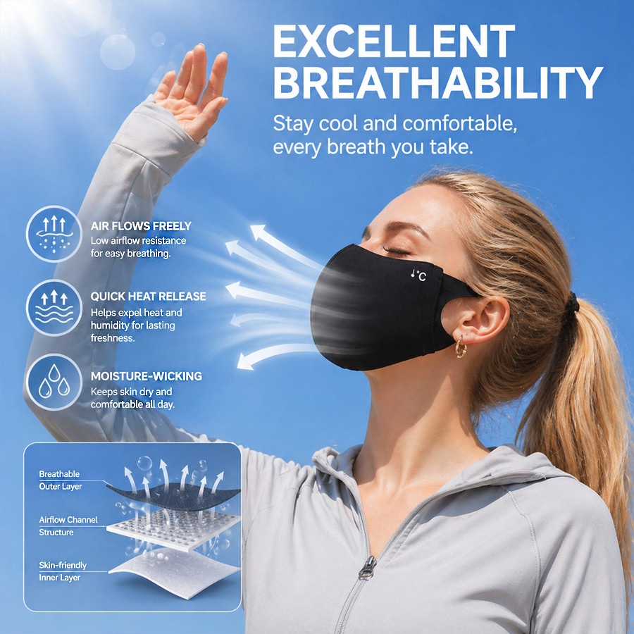 冷却サマーサンマスクアウトドアスポーツ通気性アイスシルクドラ - Sports Mask Breathable のレビューと価格