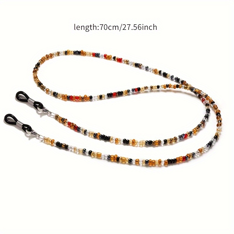ボヘミアンビーズ眼鏡ストラップ、調節可能な滑り止めファッショ - Mask Lanyard Adjustable のレビューと価格