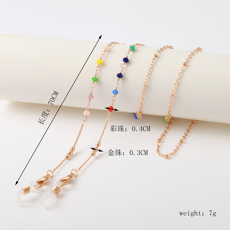 ハートブロック天然石滑り止めマスクホルダーストラップ、カラフ - Mask Chain Holder のレビューと価格