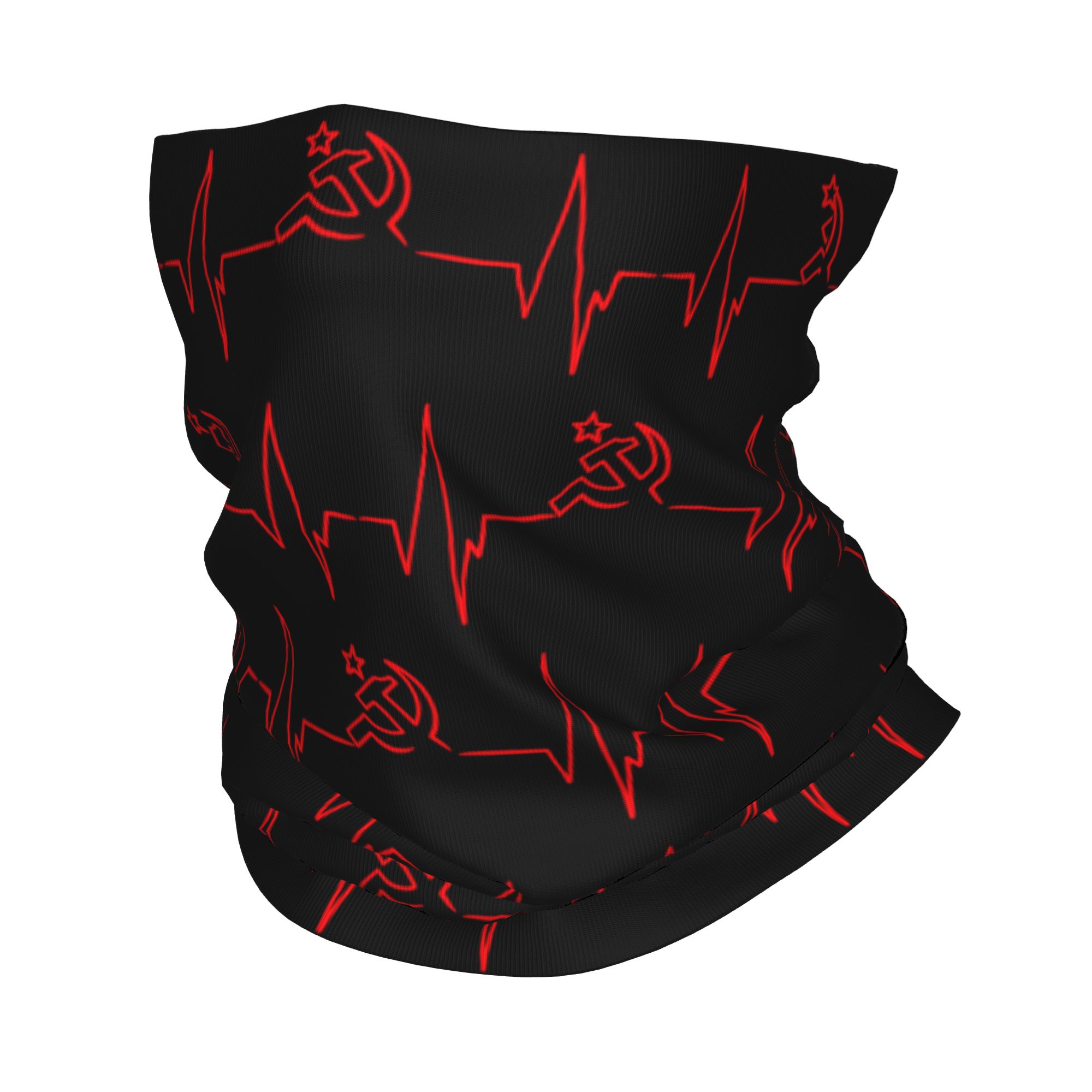 カスタムハートビートロシア国旗ロシアソ連バンダナネックゲイタ - Neck Gaiter Face Cover のレビューと価格