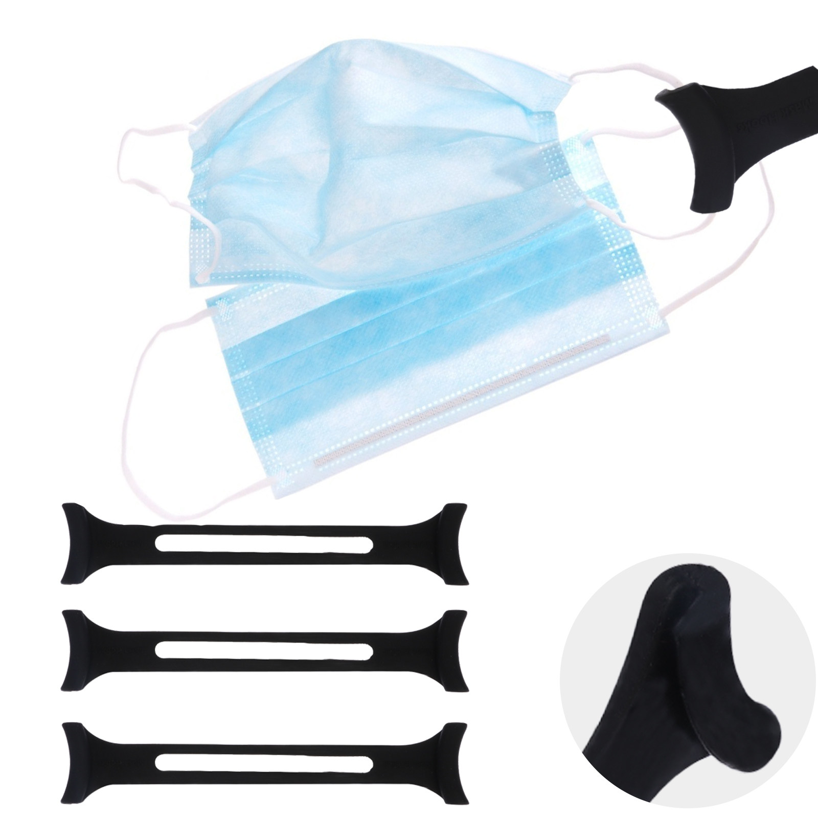 3個入り プロ仕様 シリコン製マスクストラップエクステンダー - Mask Ear Saver Strap のレビューと価格