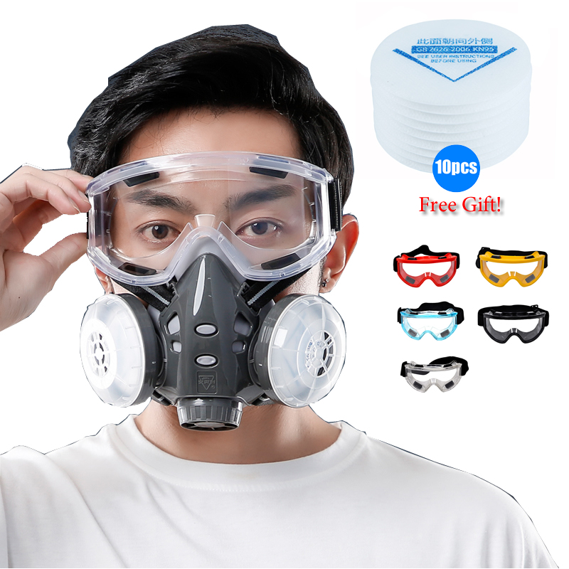 フィルター付きハーフフェイスマスク,10個のフィルター付き防 - Kn95 Respirator Mask のレビューと価格