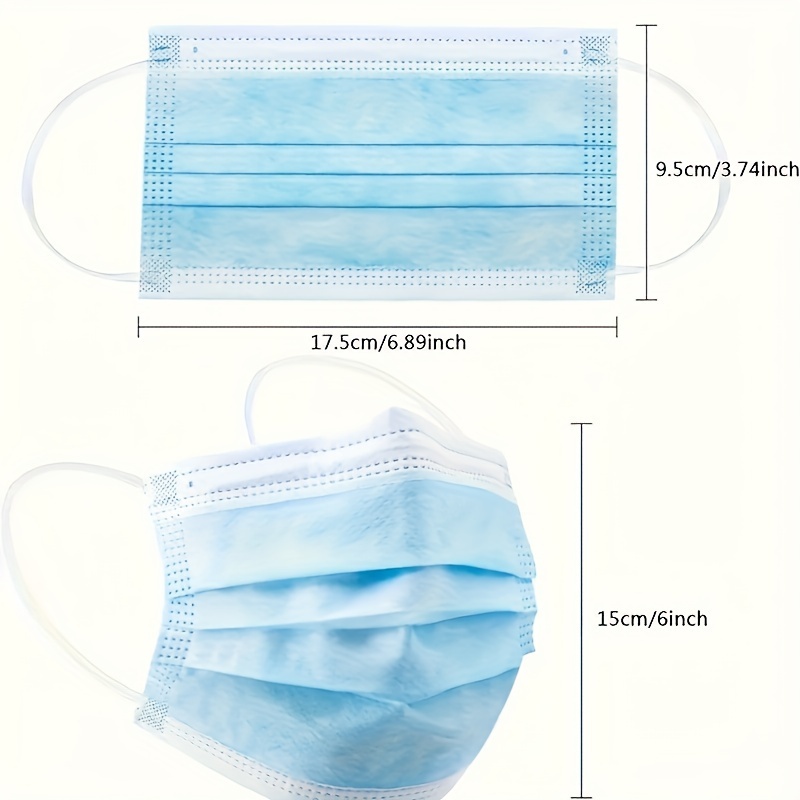 200枚入り 厚手の青い使い捨て保護マスク - 3層構造で通 - Disposable Mask Blue のレビューと価格