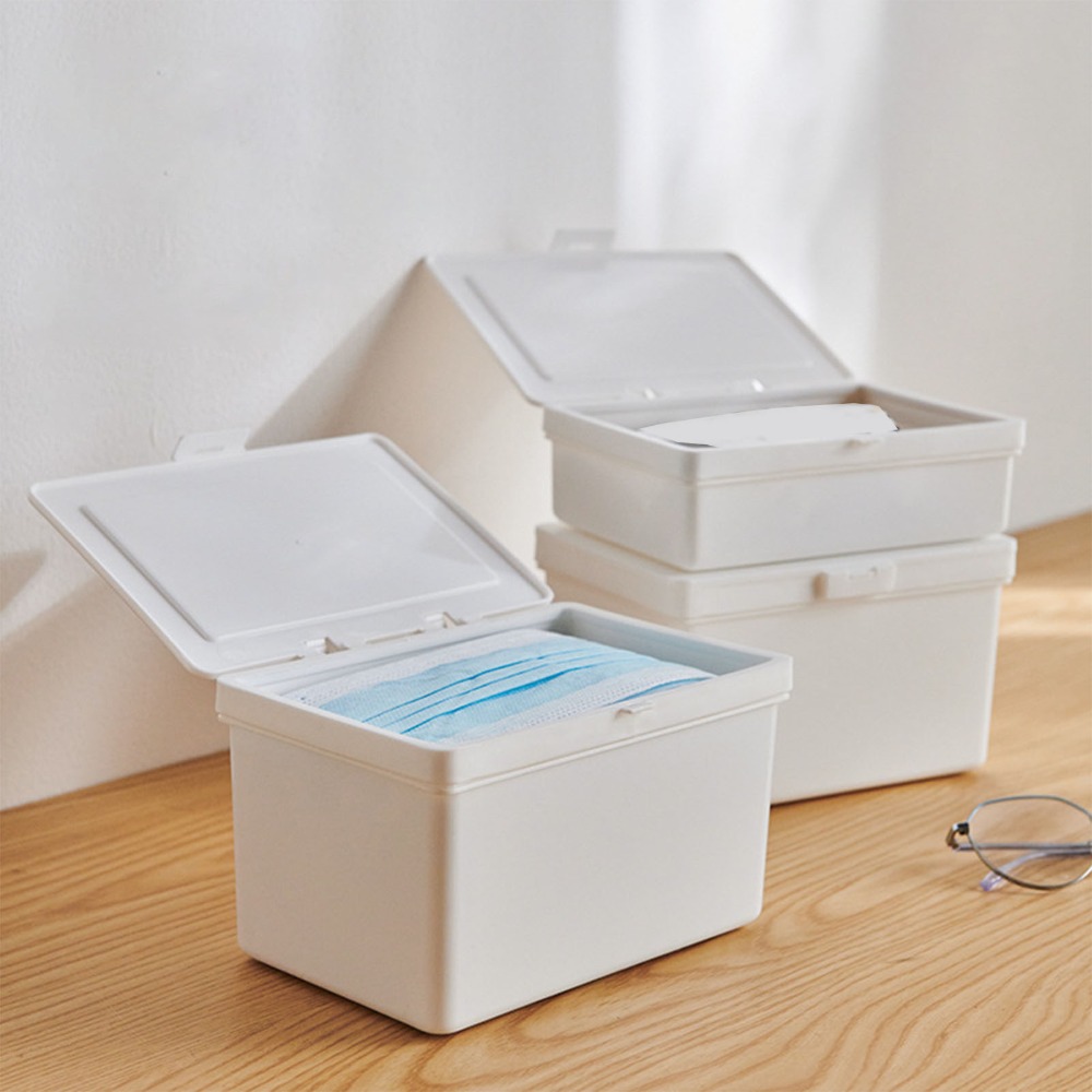 大容量フェイスカバーディスペンサーボックス防塵保護カバー付き - Face Mask Storage Box のレビューと価格