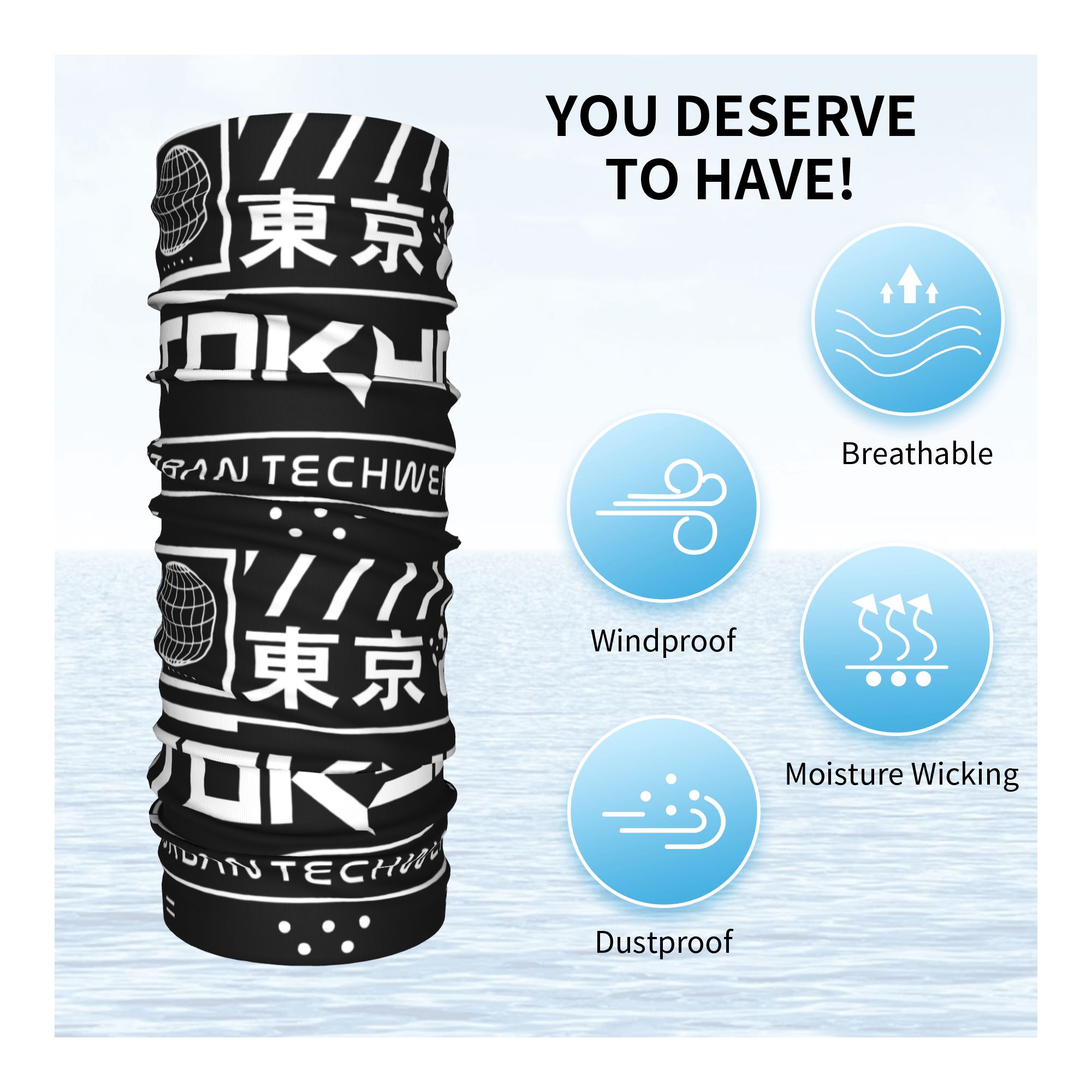 カスタムテックウェアバンダナネックゲイター防風フェイススカー - Neck Gaiter Face Cover のレビューと価格