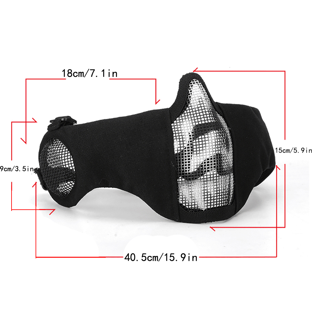戦術調整可能ペイントボール保護メッシュマスク狩猟エアソフトハ - Respirator Half Face のレビューと価格
