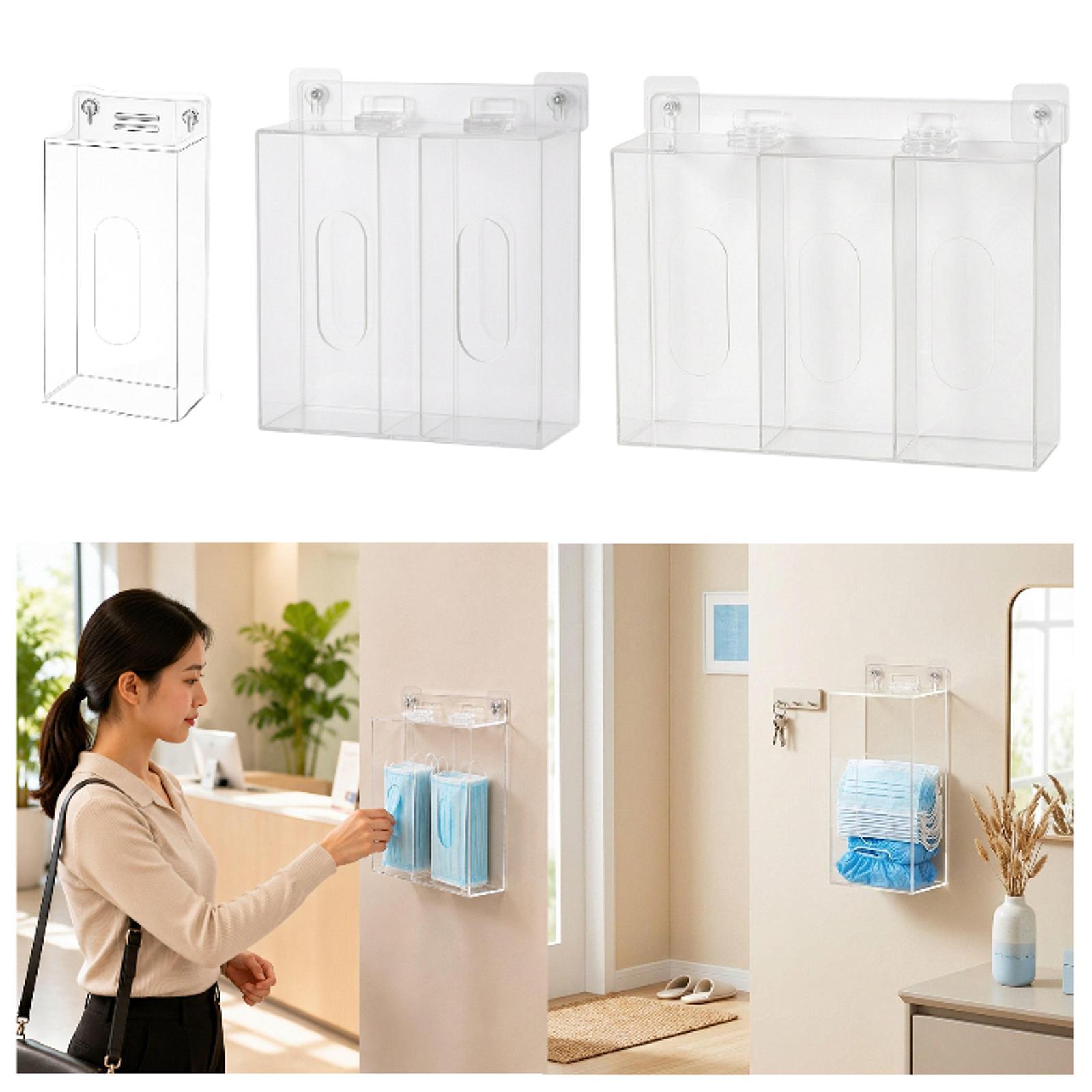 省スペースアクリルグローブボックスホルダー壁掛け収納ケースオ - Face Mask Storage Box のレビューと価格