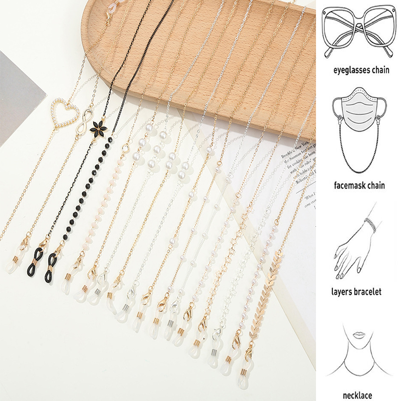 2022 ファッションメガネチェーン女性のためのパールマスク - Mask Chain Holder のレビューと価格