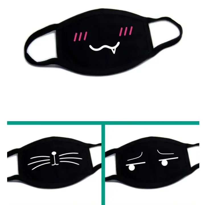 黒綿マスクユニセックス冬暖かい肥厚ハーフフェイス口マスク綿漫 - Respirator Half Face のレビューと価格