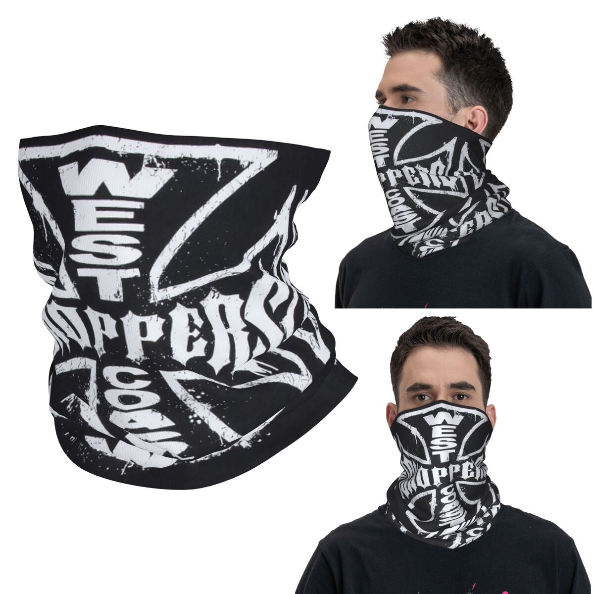 西海岸アイアンクロスチョッパーズ バンダナ ネックカバー プ - Neck Gaiter Face Cover のレビューと価格