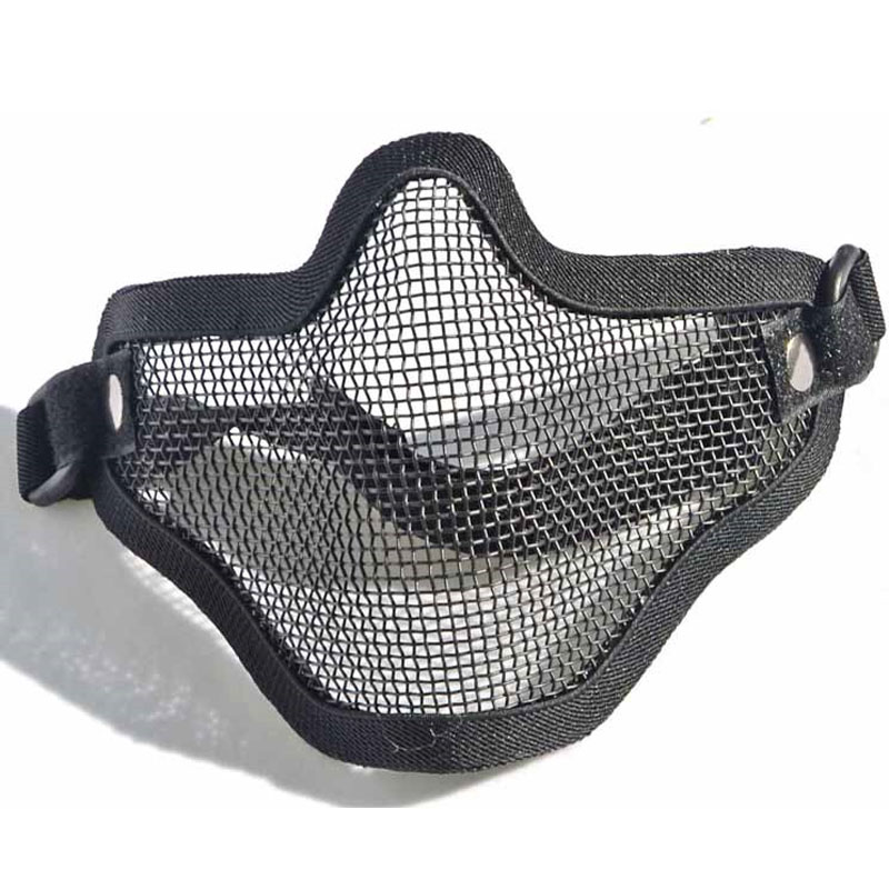 戦術的な金属鋼ワイヤーハーフフェイスマスク低炭素抗衝撃フェン - Respirator Half Face のレビューと価格