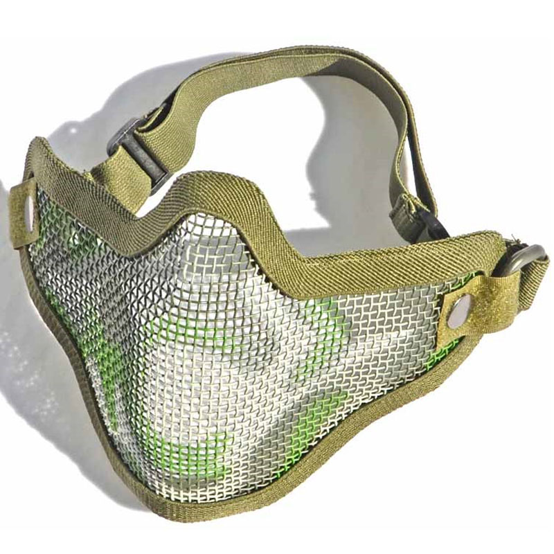 戦術的な金属鋼ワイヤーハーフフェイスマスク低炭素抗衝撃フェン - Respirator Half Face のレビューと価格